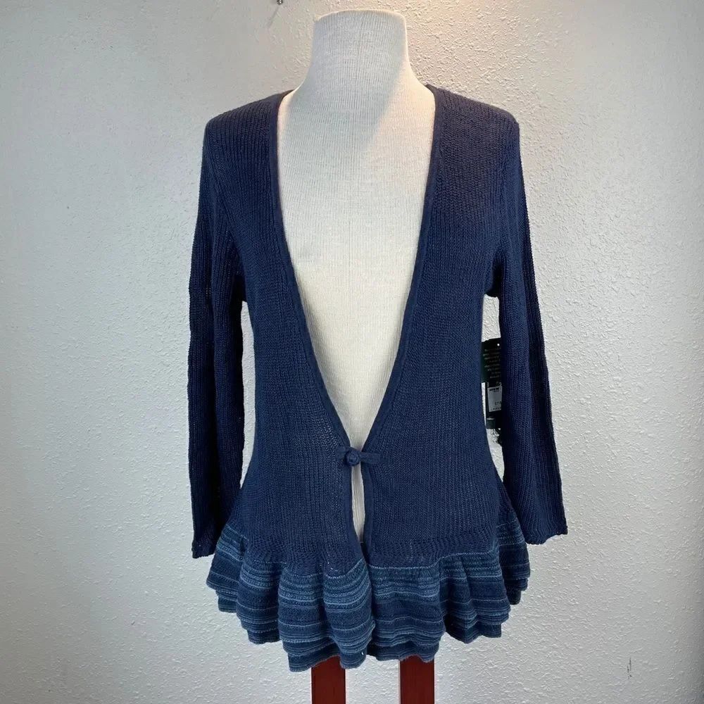NWT Lauren Ralph Lauren 100% Linen Cardigan Top